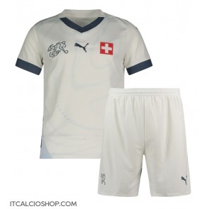 Svizzera Seconda Maglia Bambino Europei 2024 Manica Corta (+ Pantaloni corti)